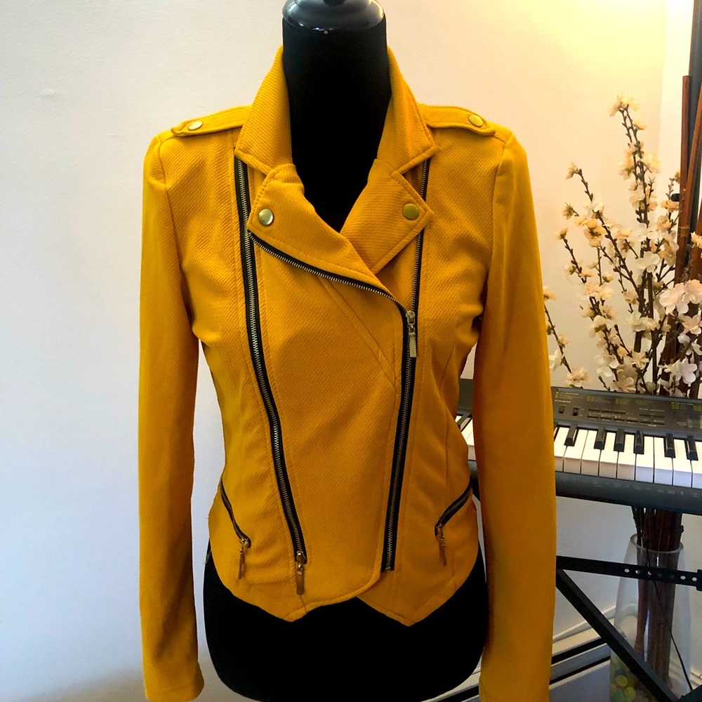Fall light jacket. Color : Mustard , Size : Medium